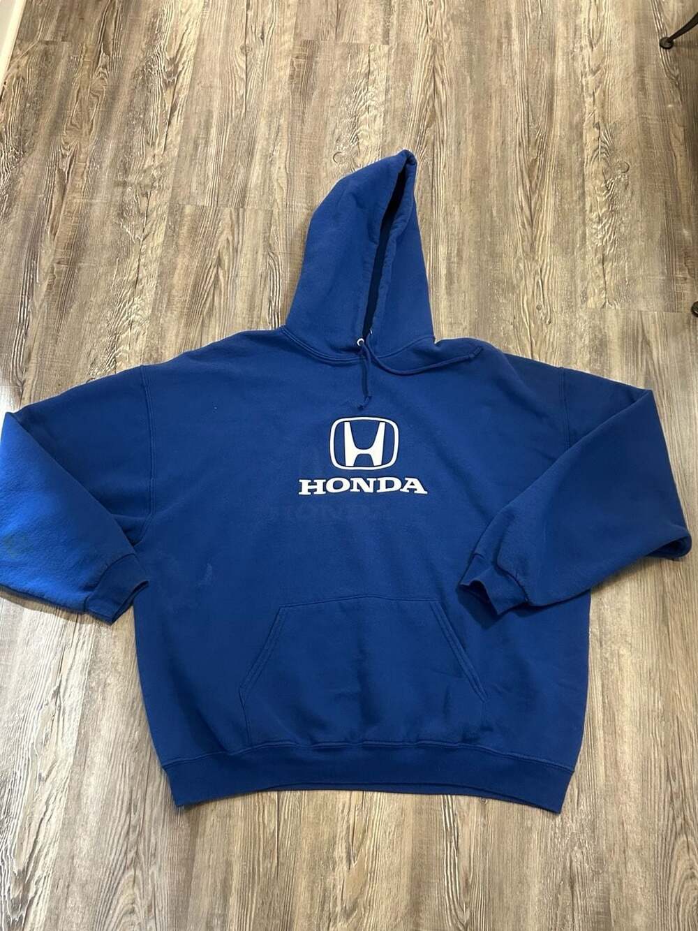 Vintage Honda Logo Graphic Pullover Hoodie Royal Blue